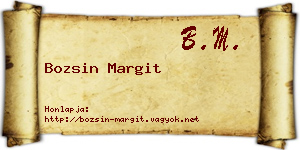 Bozsin Margit névjegykártya