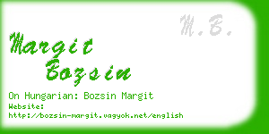 margit bozsin business card